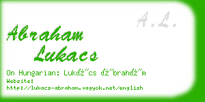 abraham lukacs business card
